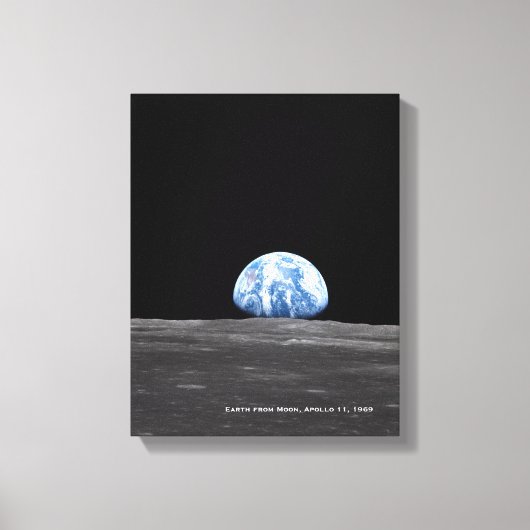 Earth Rising Over Moon, Apollo 11, 1969 Canvas Afdruk (Voorkant)