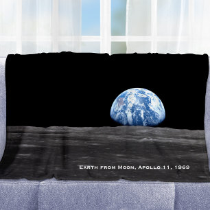 Earth Rising Over Moon, Apollo 11, 1969 Fleece Deken