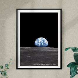 Earth Rising Over Moon, Apollo 11, 1969 Poster