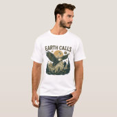 Earth Roept Eagle Mountain Natuur Design T-shirt (Voorkant volledig)