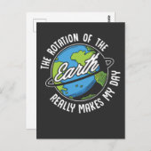 Earth Rotation Humor Hilarious Physics Science Briefkaart (Voorkant / Achterkant)