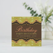 Earth Royal Lace Birthday + alle uitnodigingen voo (Staand voorkant)