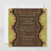 Earth Royal Lace Birthday + alle uitnodigingen voo (Achterkant)