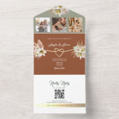 Earth Rustic Fall Wedding All In One Uitnodiging (Binnen)