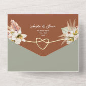 Earth Rustic Fall Wedding All In One Uitnodiging (Achterkant)