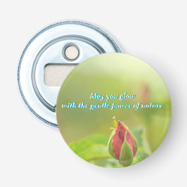 Earth’s Glow and Healing Japanese Flowers/EarthDay Button Flesopener