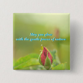 Earth’s Glow and Healing Japanese Flowers/EarthDay Vierkante Button 5,1 Cm
