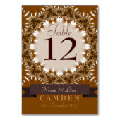 Earth Satin Lace Table Number Kaart (Achterkant)