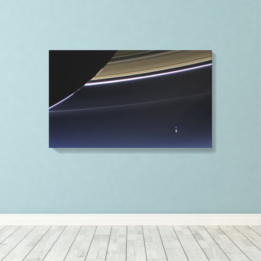 Earth Saturn Poster Canvas Afdruk (Insitu (Houten vloer))