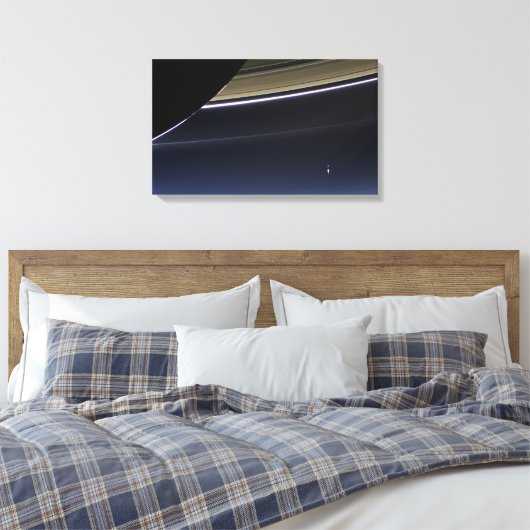 Earth Saturn Poster Canvas Afdruk (Insitu (Slaapkamer))