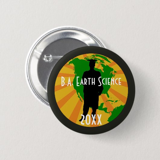 Earth Science Afstuderen badge (mannelijk) Ronde Button 5,7 Cm (Voorkant /achterkant)