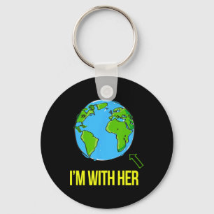Earth Science Earth Day March Ik ben bij haar klim Sleutelhanger