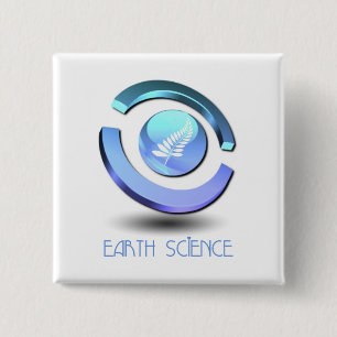 Earth Science Square Pin Vierkante Button 5,1 Cm