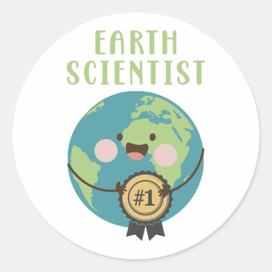 Earth Scientist Ronde Sticker (Voorkant)