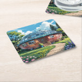 Earth Ship Sustainable Home Onderzetter Set (Schuin)