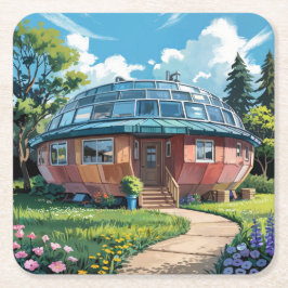 Earth Ship Sustainable Home Onderzetter Set