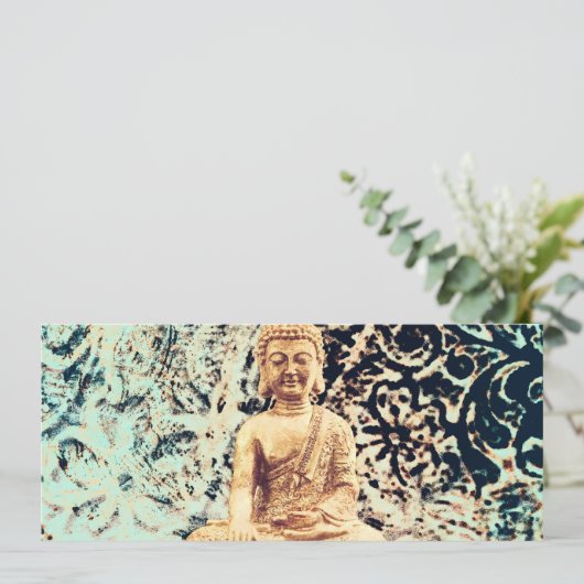 Earth Sitting Buddha Elegant Zen Cadeaubon Kaart (Staand voorkant)