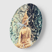 Earth Sitting Buddha Elegant Zen Verlichting Grote Klok (Hoek)