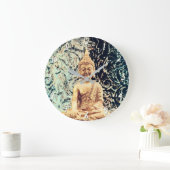 Earth Sitting Buddha Elegant Zen Verlichting Grote Klok (Huis)