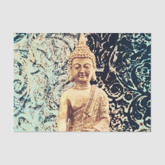Earth Sitting Buddha Elegant Zen Verlichting Tissuepapier (Voorkant)