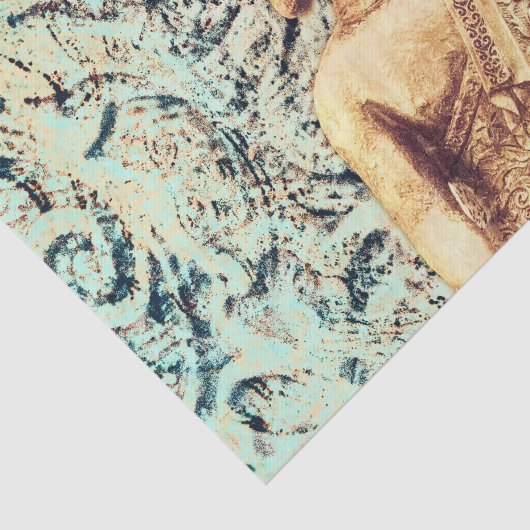 Earth Sitting Buddha Elegant Zen Verlichting Tissuepapier (Detail)