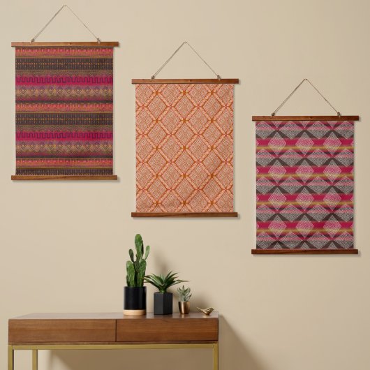 Earth Song Mud Cloth geïnspireerd door prachtig Hangend Wandkleed (Asymmetrisch)