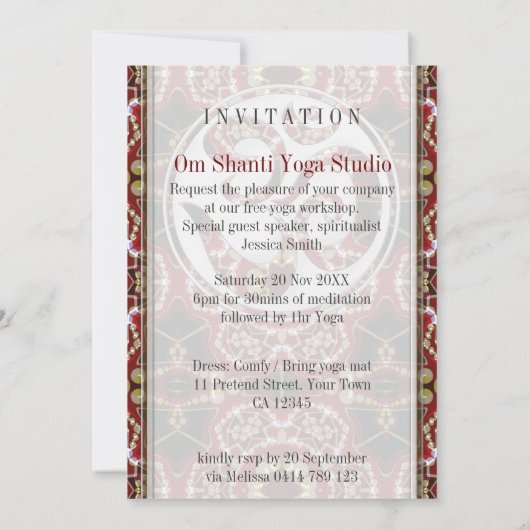 Earth Sun Shine Yoga Workshop Uitnodiging (Achterkant)