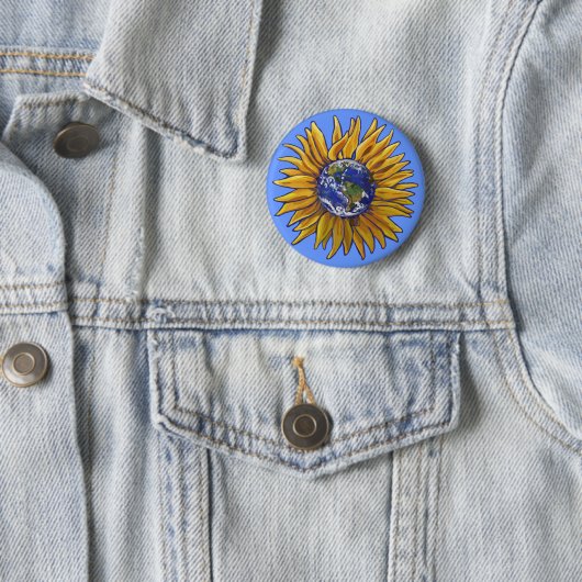 Earth Sunflower Button (In situ)