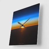 Earth Sunrise vanaf de rand van de Space Square Cl Vierkante Klok (Hoek)