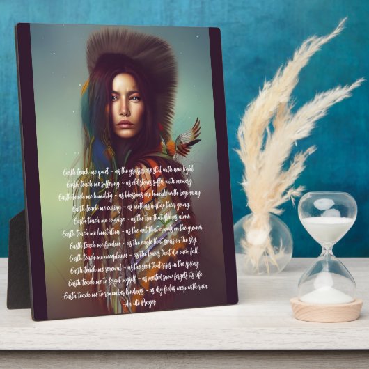 Earth Teach me Prayer Indigene vrouwelijke tablet Fotoplaat (Zijkant)