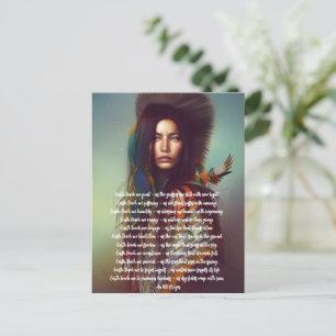 Earth Teach Me Prayer Inheemse vrouw Briefkaart