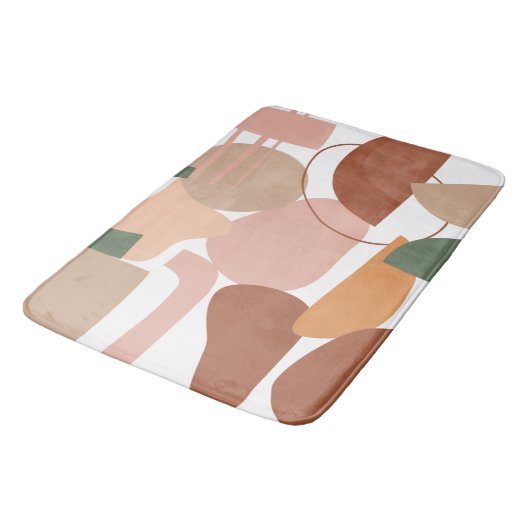 Earth Tone Abstract Pattern Badmat (Gekanteld)