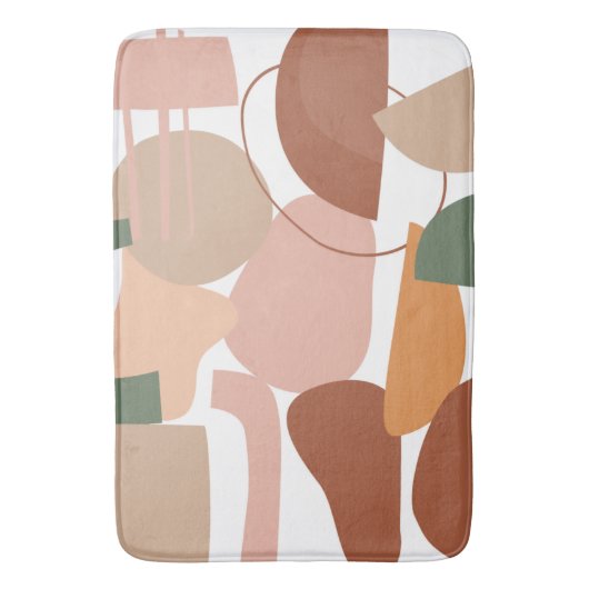 Earth Tone Abstract Pattern Badmat (Voorkant Verticaal)