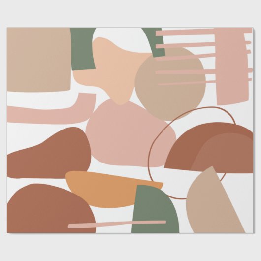 Earth Tone Abstract Pattern Cadeaupapier (Vlak)
