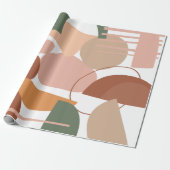 Earth Tone Abstract Pattern Cadeaupapier (Uitgerold)