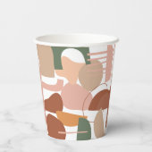 Earth Tone Abstract Pattern Papieren Bekers (Achterkant)