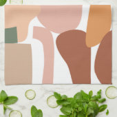 Earth Tone Abstract Pattern Theedoek (Gevouwen)