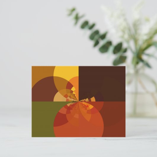 Earth Tone Abstracte Kleurenkunst Print Design Briefkaart (Staand voorkant)