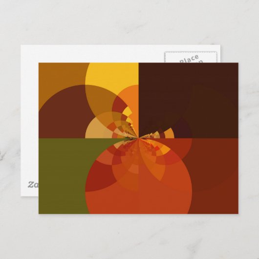 Earth Tone Abstracte Kleurenkunst Print Design Briefkaart (Voorkant / Achterkant)