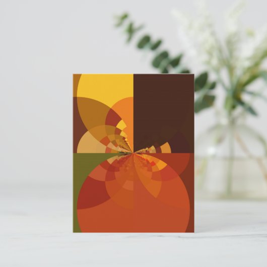 Earth Tone Abstracte Kleurenkunst Print Design Briefkaart (Staand voorkant)