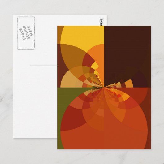 Earth Tone Abstracte Kleurenkunst Print Design Briefkaart (Voorkant / Achterkant)