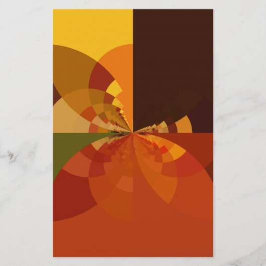 Earth Tone Abstracte Kleurenkunst Print Design Briefpapier (Voorkant)