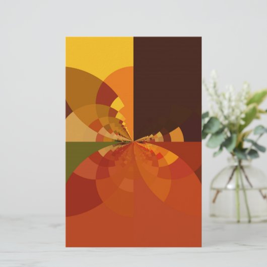 Earth Tone Abstracte Kleurenkunst Print Design Briefpapier (Staand voorkant)