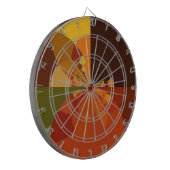 Earth Tone Abstracte Kleurenkunst Print Design Dartbord (Voorkant Links)