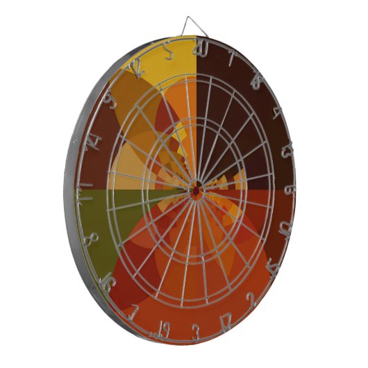 Earth Tone Abstracte Kleurenkunst Print Design Dartbord (Voorkant Links)