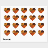 Earth Tone Abstracte Kleurenkunst Print Design Hart Sticker (Vel)