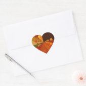 Earth Tone Abstracte Kleurenkunst Print Design Hart Sticker (Envelop)