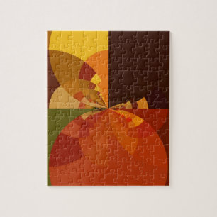 Earth Tone Abstracte Kleurenkunst Print Design Legpuzzel