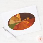 Earth Tone Abstracte Kleurenkunst Print Design Ovale Sticker (Envelop)
