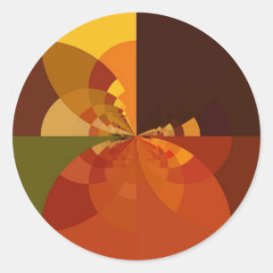 Earth Tone Abstracte Kleurenkunst Print Design Ronde Sticker